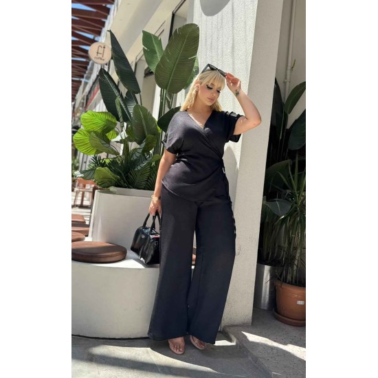 SİYAH TAKIM KETEN KUMAŞ 185694