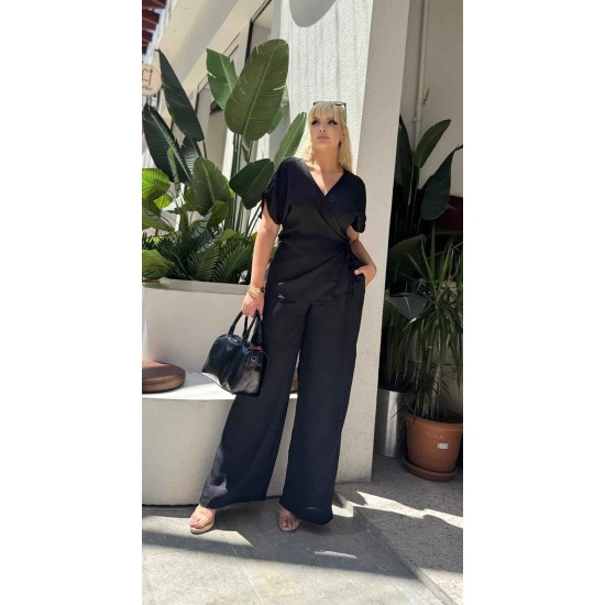 SİYAH TAKIM KETEN KUMAŞ 185694