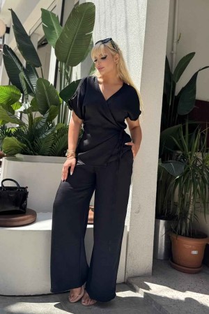 SİYAH TAKIM KETEN KUMAŞ 185694