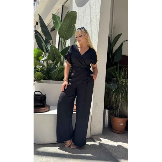 SİYAH TAKIM KETEN KUMAŞ 185694