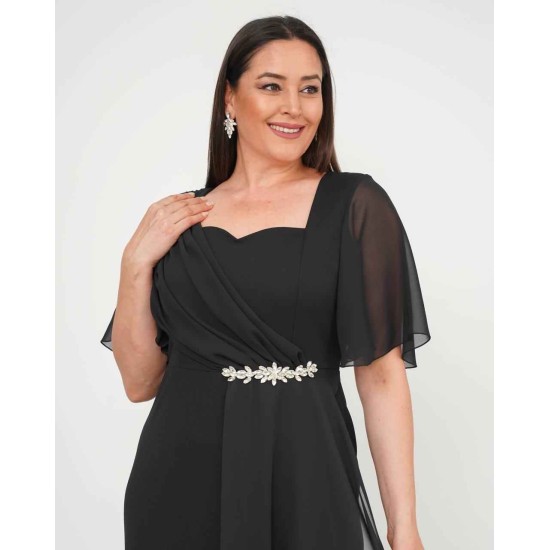 SİYAH ELBİSE KREP KUMAŞ 185731