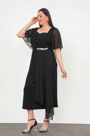 SİYAH ELBİSE KREP KUMAŞ 185731