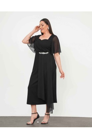 SİYAH ELBİSE KREP KUMAŞ 185731