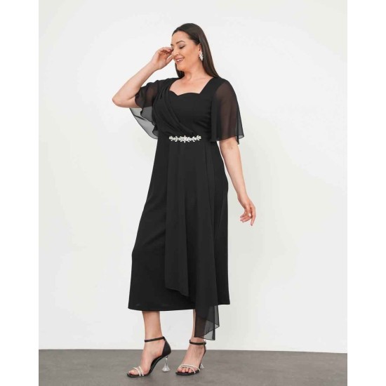 SİYAH ELBİSE KREP KUMAŞ 185731