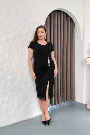 SİYAH ELBİSE KREP KUMAŞ 185732