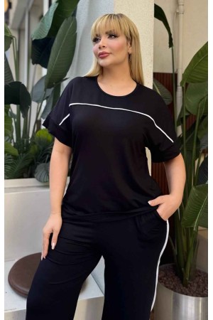 SİYAH EŞOFMAN TAKIM VİSKON KUMAŞ 185734