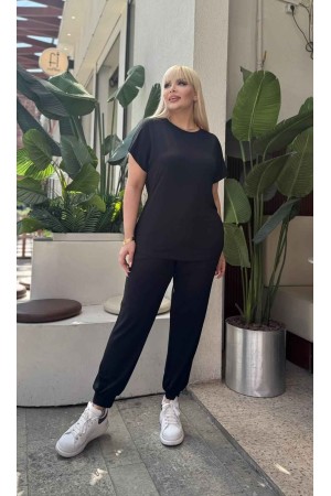 SİYAH EŞOFMAN TAKIM VİSKON KUMAŞ 185736