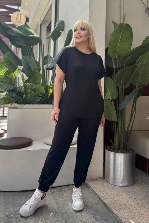 SİYAH EŞOFMAN TAKIM VİSKON KUMAŞ 185736