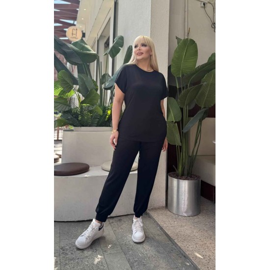 SİYAH EŞOFMAN TAKIM VİSKON KUMAŞ 185736