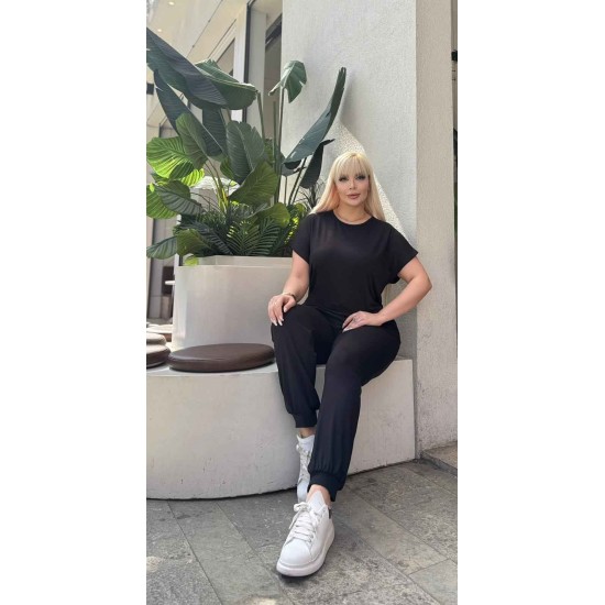 SİYAH EŞOFMAN TAKIM VİSKON KUMAŞ 185736