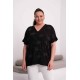 BLACK VISCOSE FABRIC BLOUSE 185823