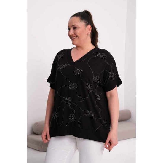 BLACK VISCOSE FABRIC BLOUSE 185823
