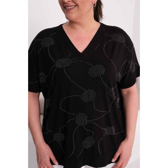 BLACK VISCOSE FABRIC BLOUSE 185823