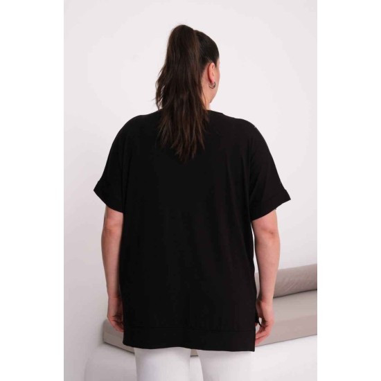 BLACK VISCOSE FABRIC BLOUSE 185823