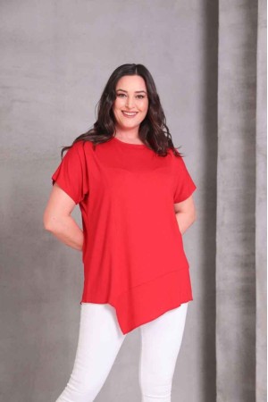 KIRMIZI BLUZ VİSKON KUMAŞ 185828