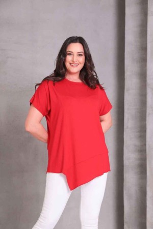 KIRMIZI BLUZ VİSKON KUMAŞ 185828