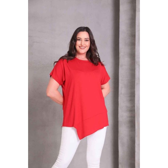 KIRMIZI BLUZ VİSKON KUMAŞ 185828