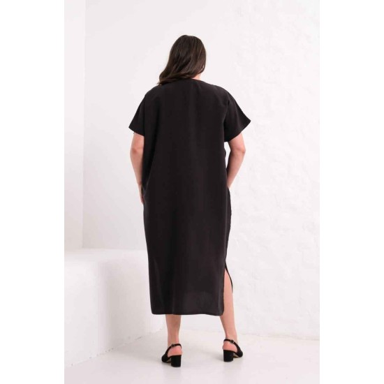 SİYAH ELBİSE MODAL KUMAŞ 185863