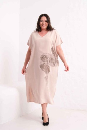 BEJ ELBİSE MODAL KUMAŞ 185864