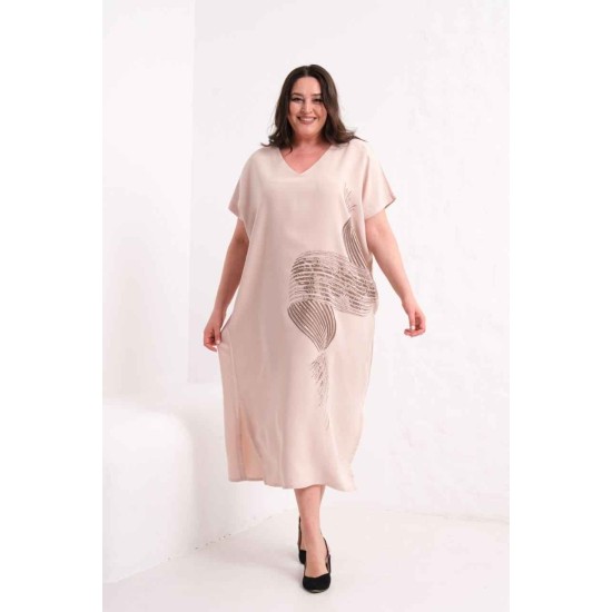 BEJ ELBİSE MODAL KUMAŞ 185864