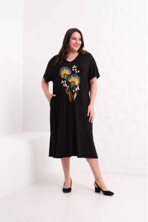 SİYAH ELBİSE VİSKON KUMAŞ 185867