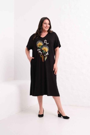 SİYAH ELBİSE VİSKON KUMAŞ 185867