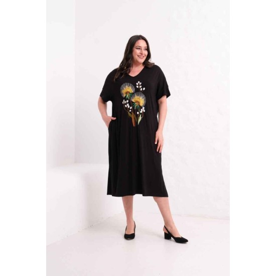 SİYAH ELBİSE VİSKON KUMAŞ 185867