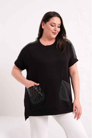 SİYAH BLUZ VİSKON KUMAŞ 185878