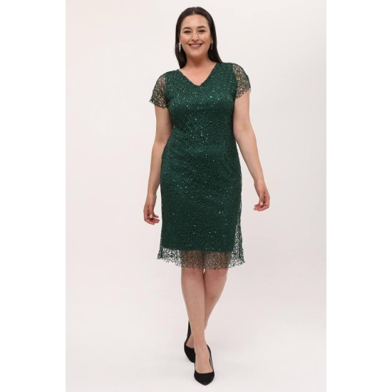 YEŞİL ELBİSE PAYET KUMAŞ 185639