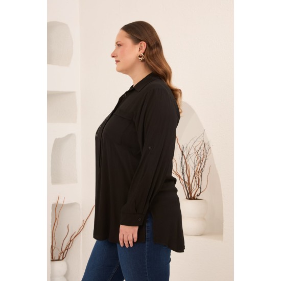 KRINKLE VİSKON KUMAŞ GÖMLEK 186059