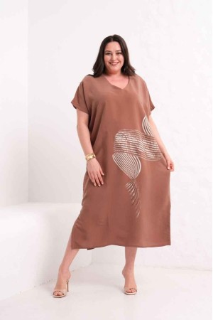 KAHVE ELBİSE MODAL KUMAŞ 185865