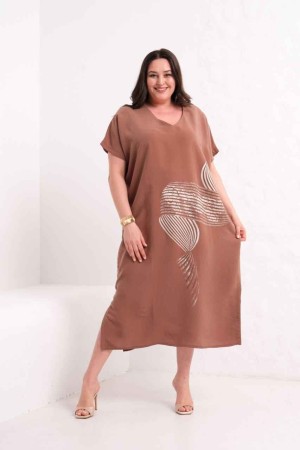 KAHVE ELBİSE MODAL KUMAŞ 185865