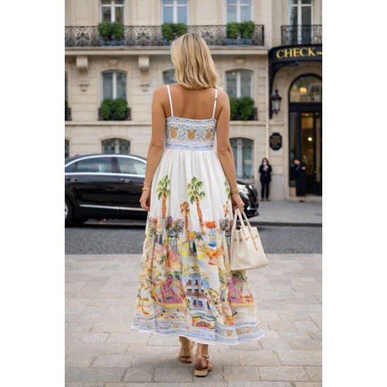 DESENLİ KARE YAKA ELBİSE 185970