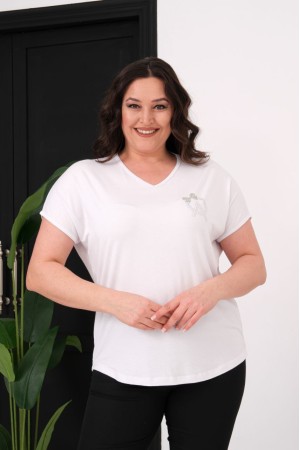 BEYAZ BLUZ VİSKON KUMAŞ 185563