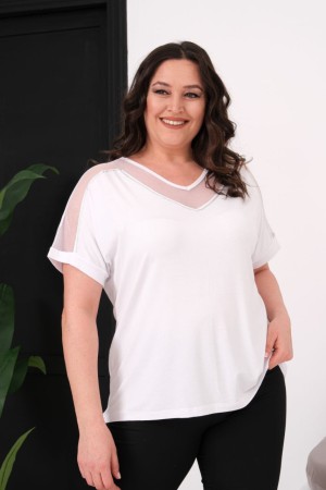 WHITE BLOUSE VISCOSE FABRIC 185568