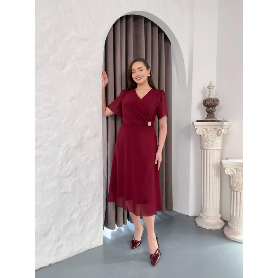 BORDO ELBİSE ŞİFON KUMAŞ 185524