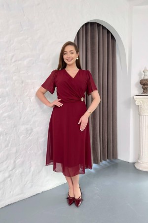 BORDO ELBİSE ŞİFON KUMAŞ 185524