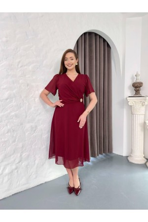BORDO ELBİSE ŞİFON KUMAŞ 185524