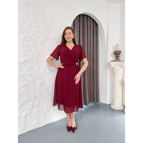 BORDO ELBİSE ŞİFON KUMAŞ 185524