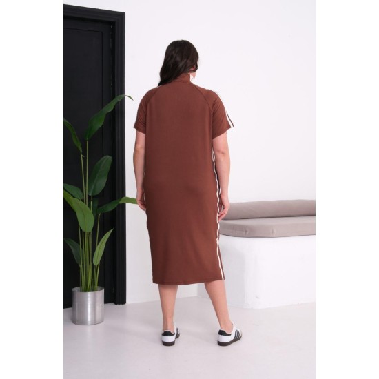 KAHVE ELBİSE KRİSTAL KUMAŞ 185849