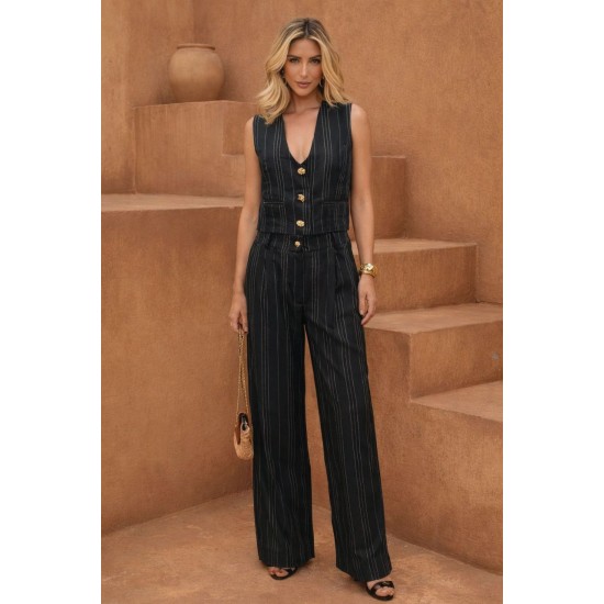 ÇİZGİLİ KUMAŞ YELEK TAKIM 185967