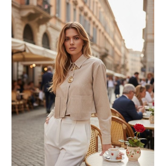 CROP GÖMLEK AKSESUAR DETAYLI 185925