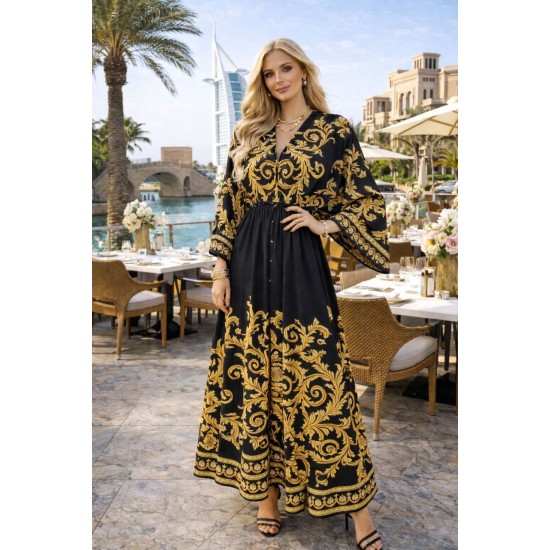 DESENLİ KİMONO ELBİSE JESSICA KUMAŞ 185955