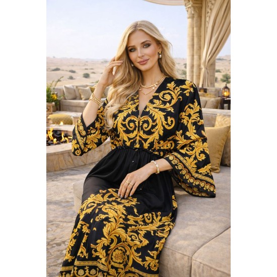 DESENLİ KİMONO ELBİSE JESSICA KUMAŞ 185955