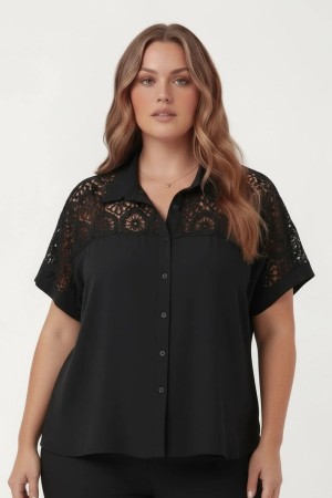 GÜPÜR DETAYLI GÖMLEK 186098