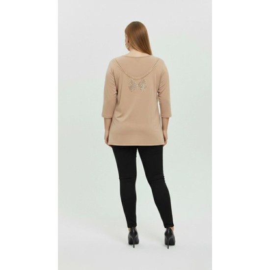 BEJ BLUZ DANTEL DETAY 185749