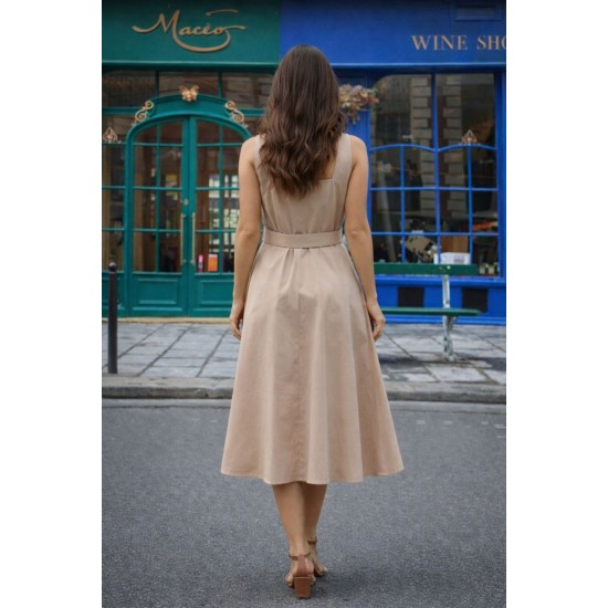 KEMERLİ KLOŞ ELBİSE PAPERTOUCH KUMAŞ 185943