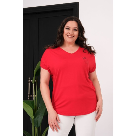 KIRMIZI BLUZ VİSKON KUMAŞ 185567