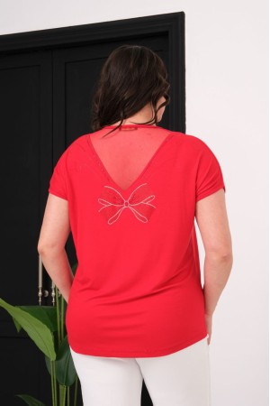 KIRMIZI BLUZ VİSKON KUMAŞ 185567