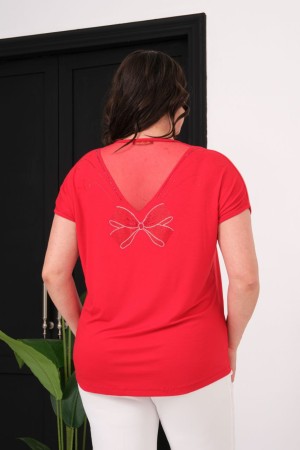 KIRMIZI BLUZ VİSKON KUMAŞ 185567